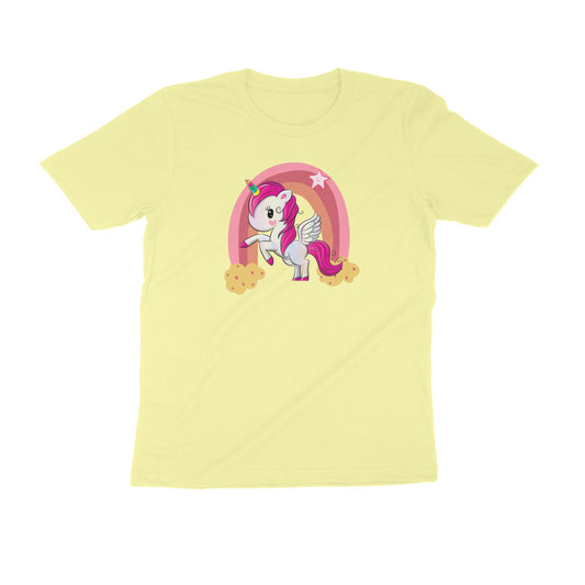 Rainbow unicorn | Yellow | Unisex Printed T-shirts