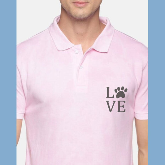 Paw Love | Unisex Pink Polo T-shirt